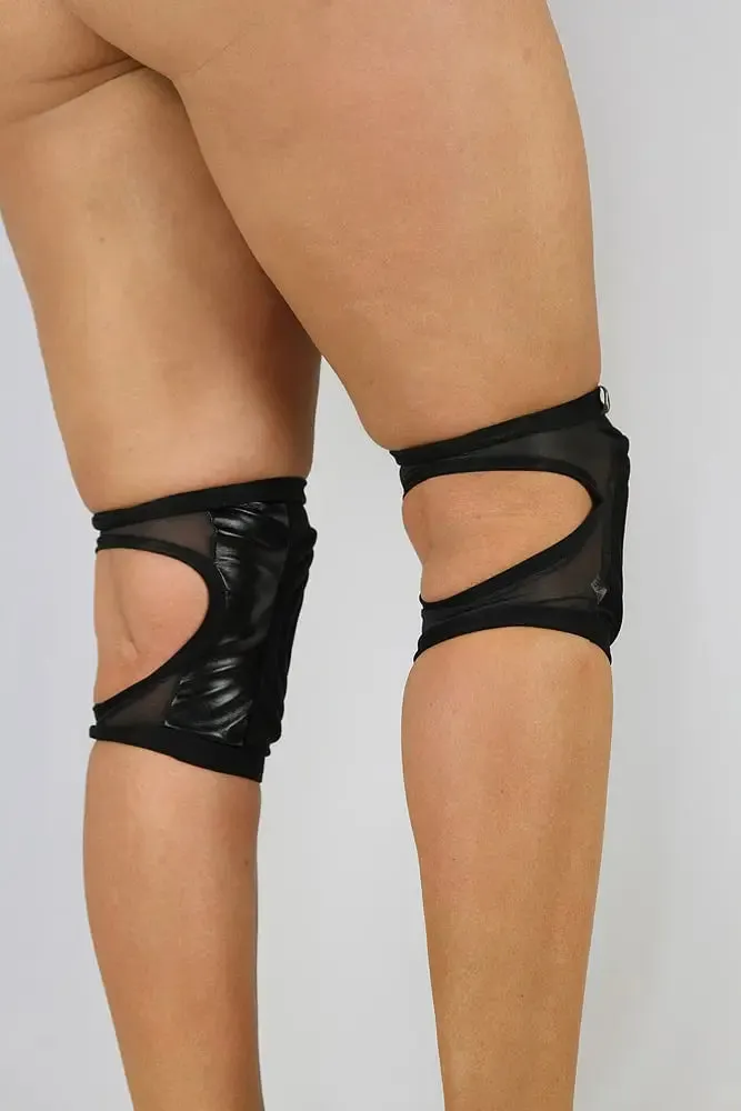 Rarr Spandex Vinyl/Mesh Dance Knee Pads - Nude