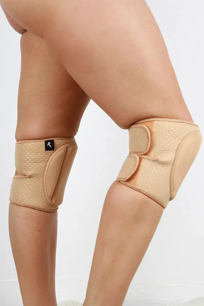 Rarr Velcro Grip Knee Pads Gel Dot - Nude Or Black