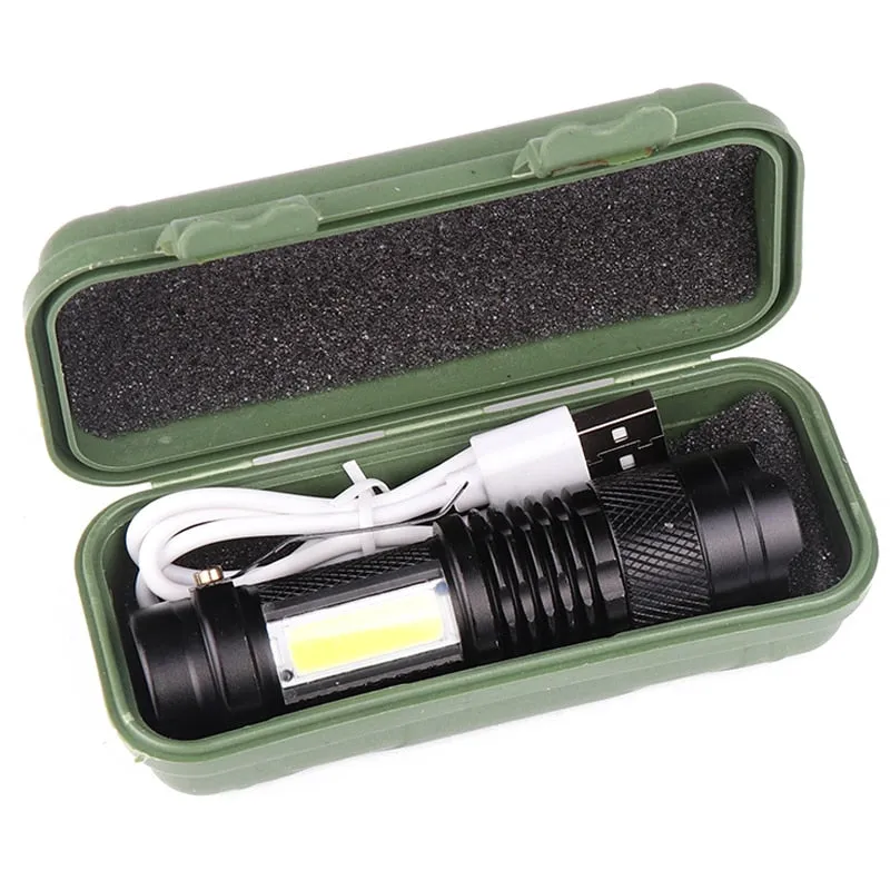 Rechargeable LED MINI Flashlight Zoom Waterproof Aluminum 3 Modes Torch