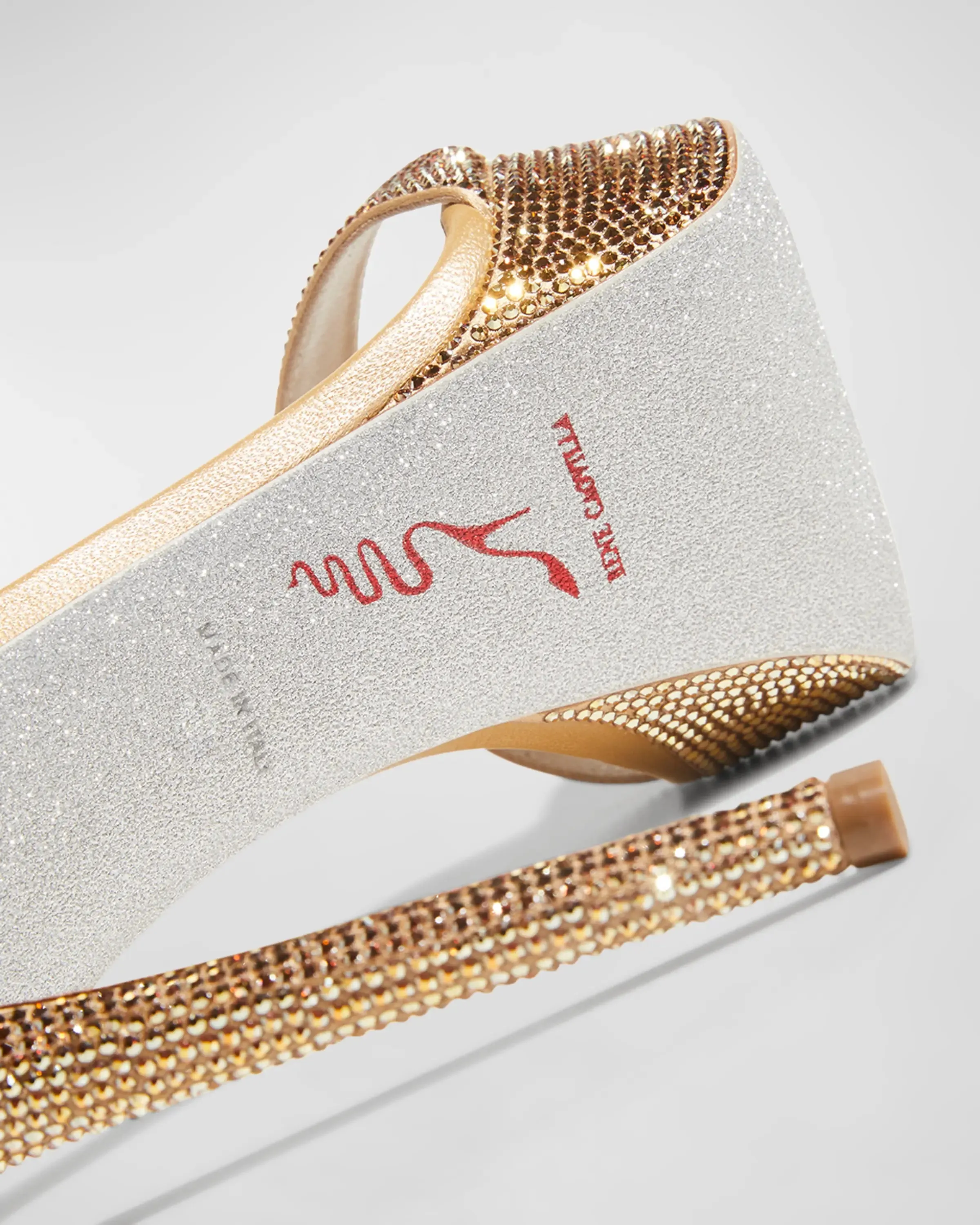 Rene Caovilla Crystal Ankle-Strap Platform Sandals