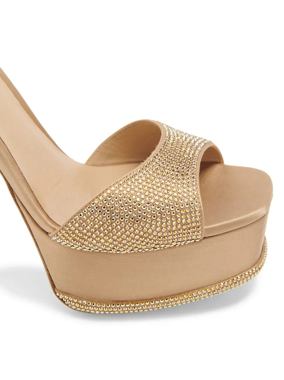 Rene Caovilla Crystal-Embellished Satin Platform Sandals