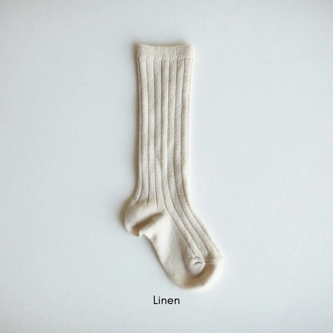 Ribbed Knee High Socks