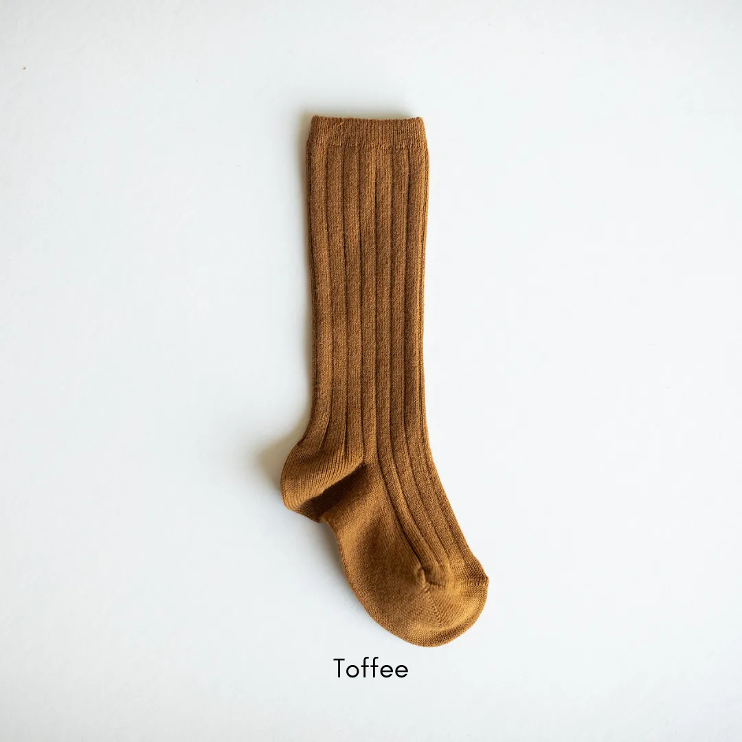 Ribbed Knee High Socks