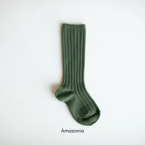 Ribbed Knee High Socks
