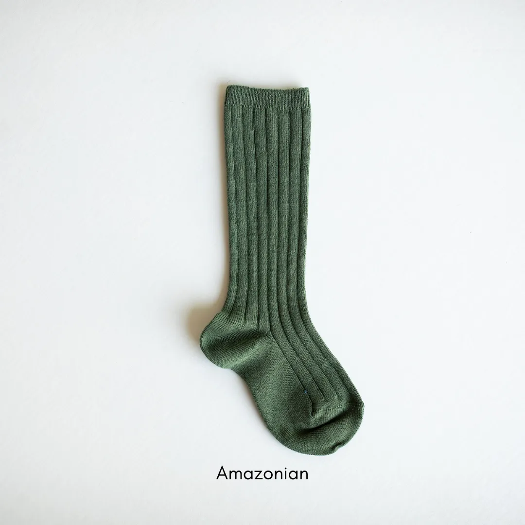 Ribbed Knee High Socks