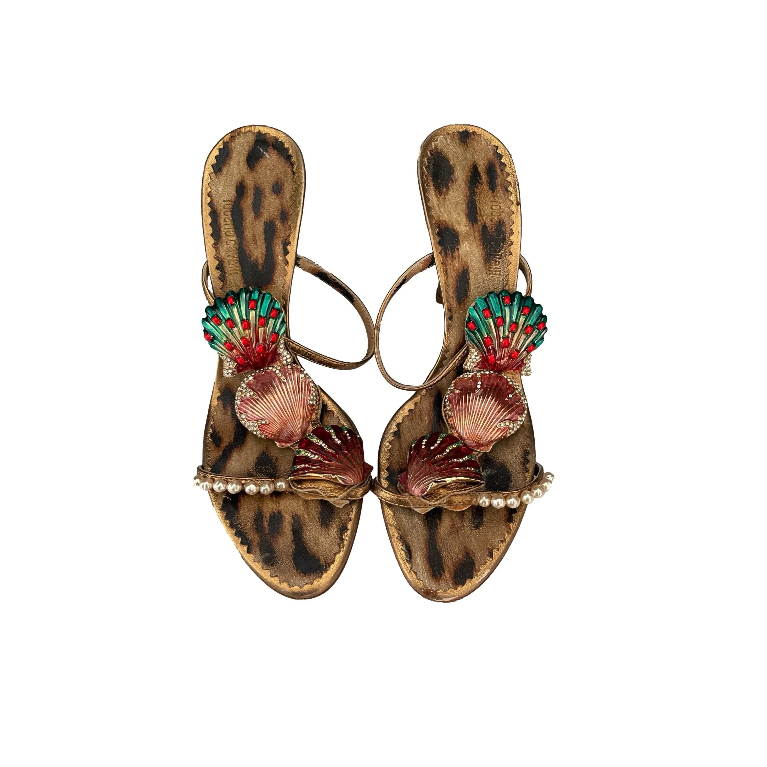 Roberto Cavalli Animal Print Shell Heels