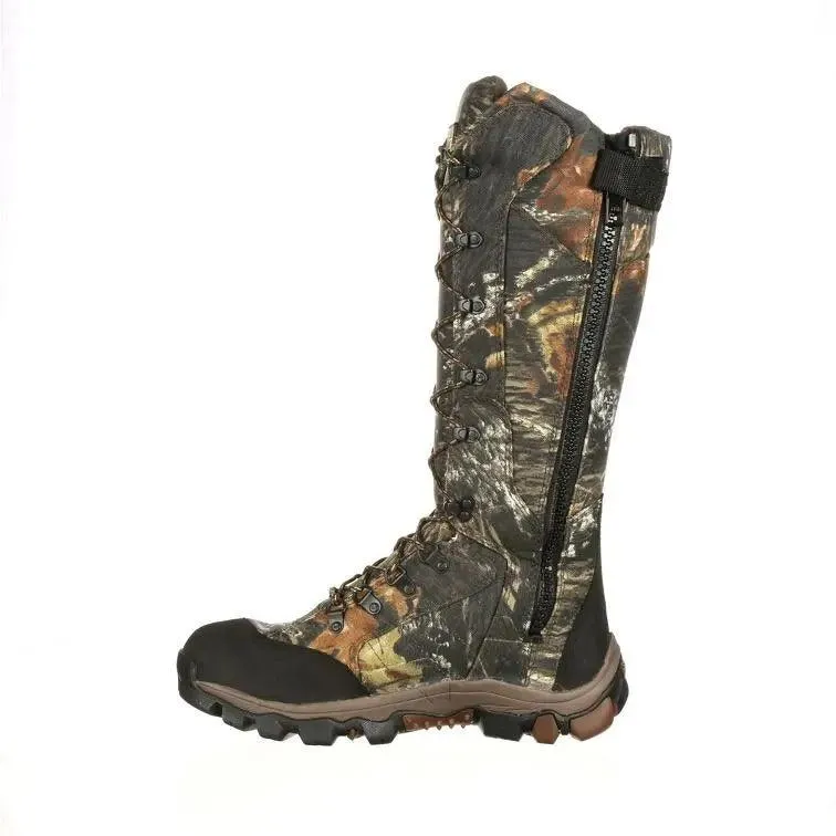 Rocky Lace-Up Side-Zip Waterproof Mossy Oak Snake Proof Hunting Boot 7379