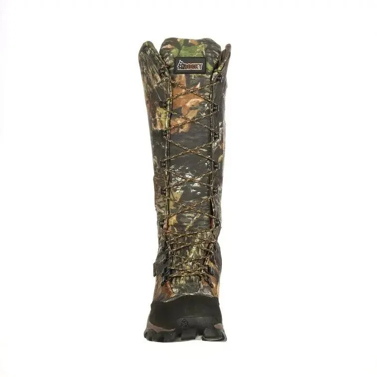 Rocky Lace-Up Side-Zip Waterproof Mossy Oak Snake Proof Hunting Boot 7379