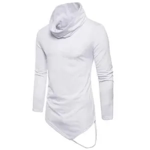 Rope Embellished Irregular Hem T-shirt - White 2xl