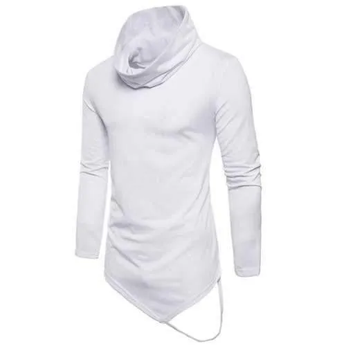 Rope Embellished Irregular Hem T-shirt - White 2xl