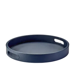 Round Leather Bar Tray