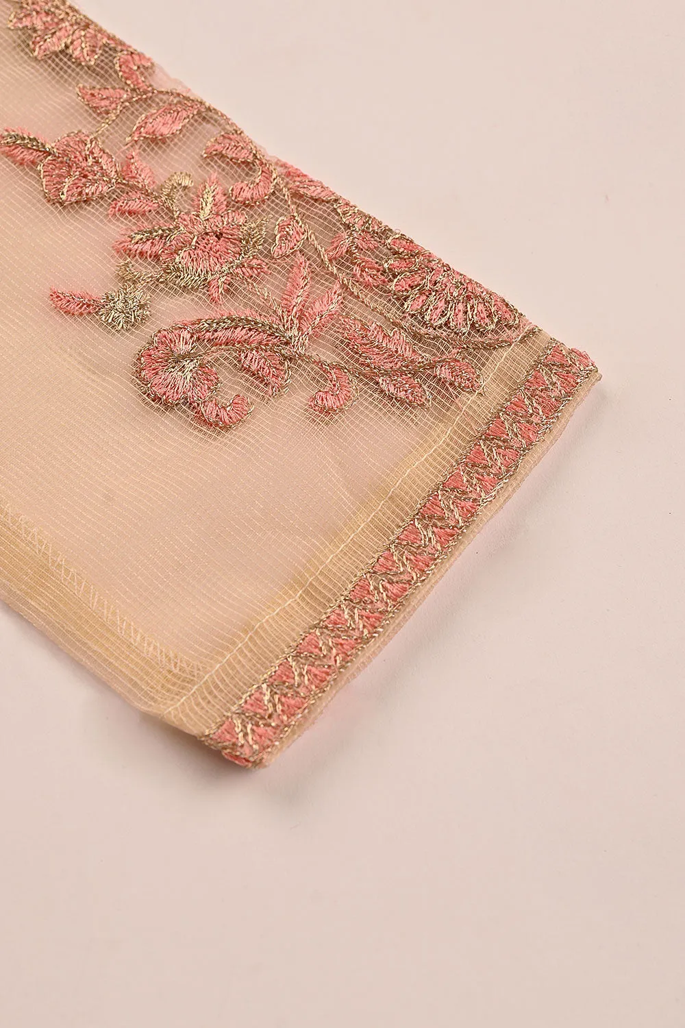 RTW-191-Skin - 3Pc Ready to Wear 3Pc Javeria Net Embroidered  Dress