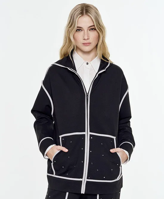 SALE Rhinestone Hooded Jacket
