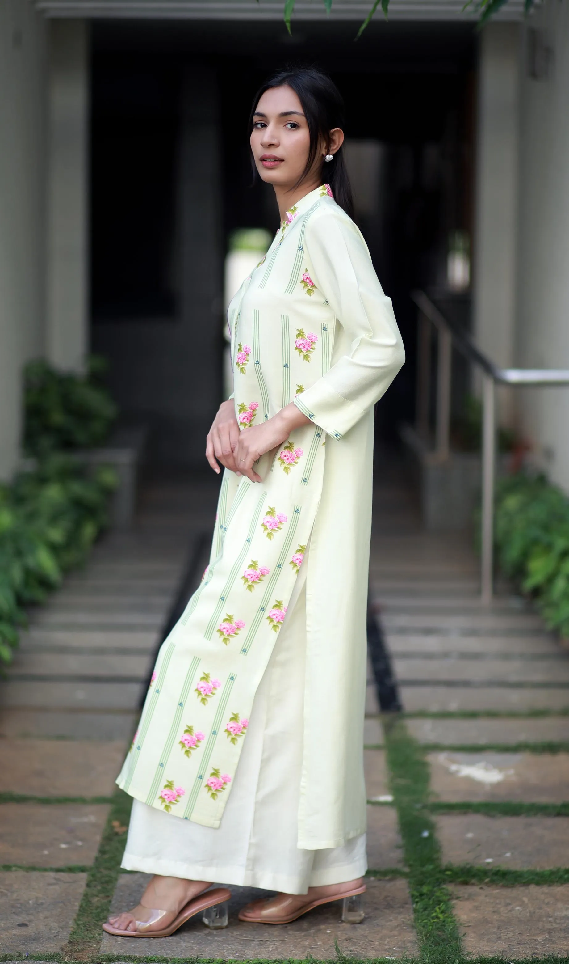 Sanguine Willow Cream Staple Silk Kurta/ Dress