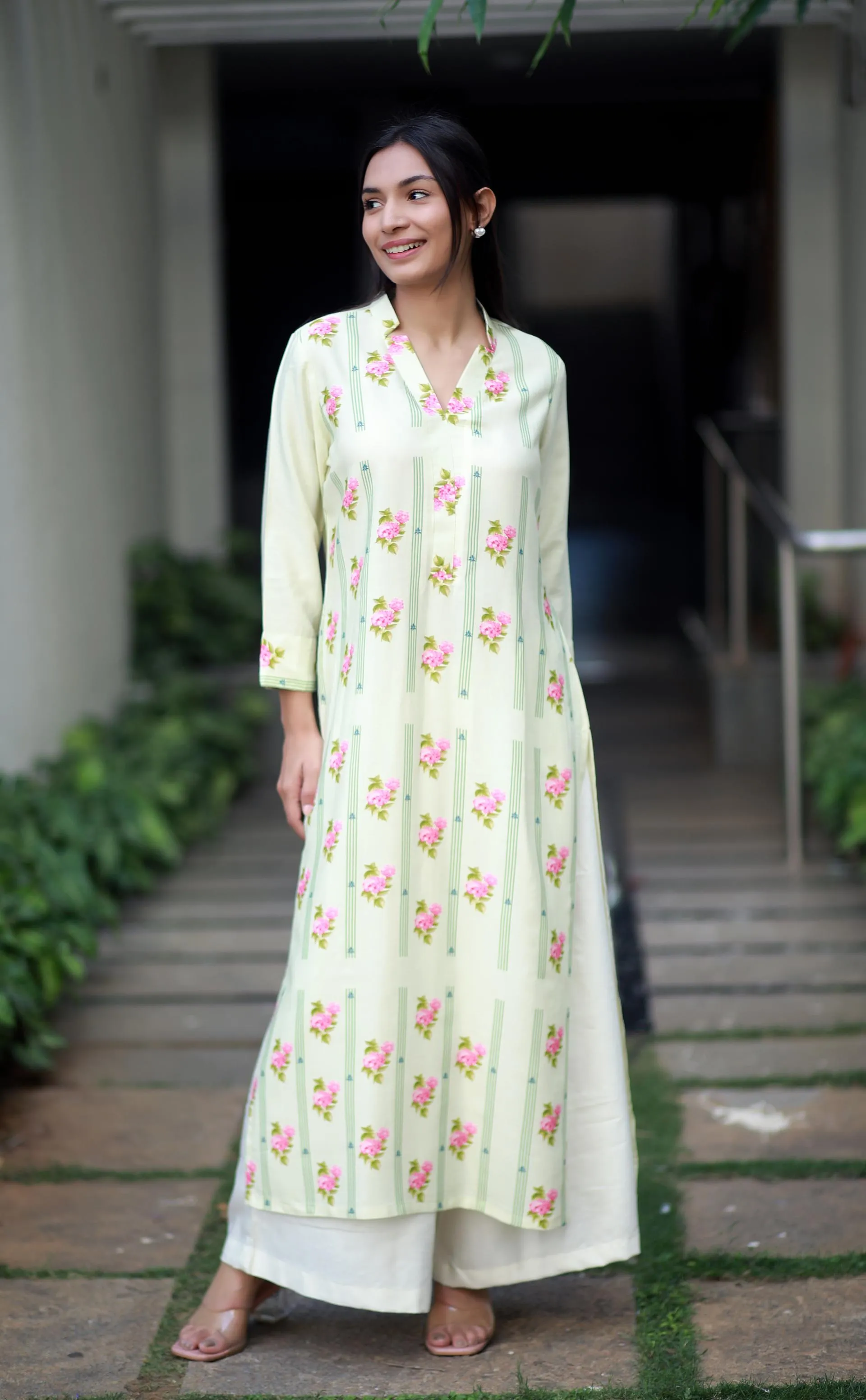 Sanguine Willow Cream Staple Silk Kurta/ Dress