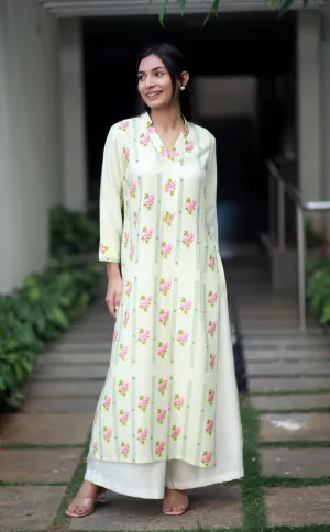 Sanguine Willow Cream Staple Silk Kurta/ Dress