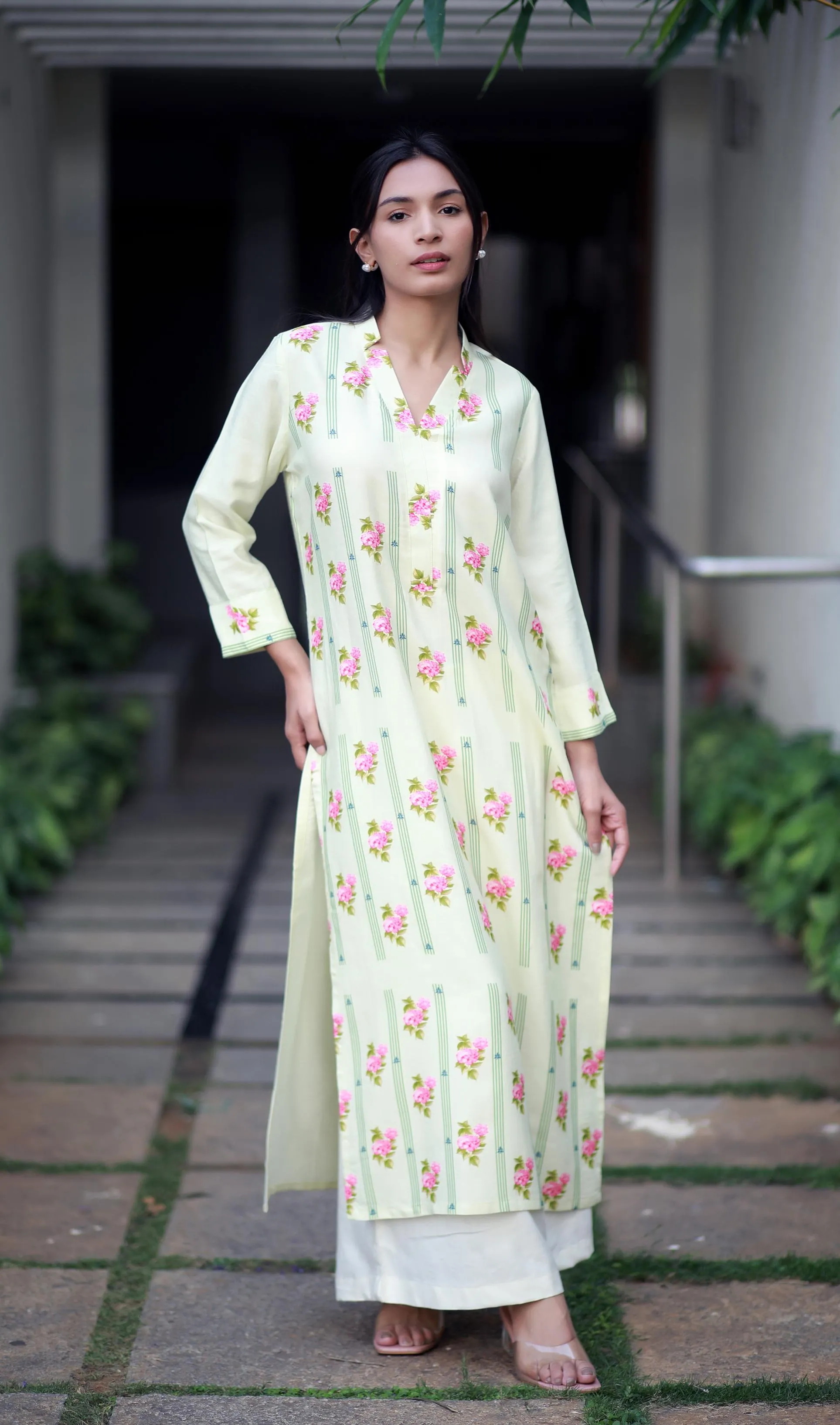Sanguine Willow Cream Staple Silk Kurta/ Dress