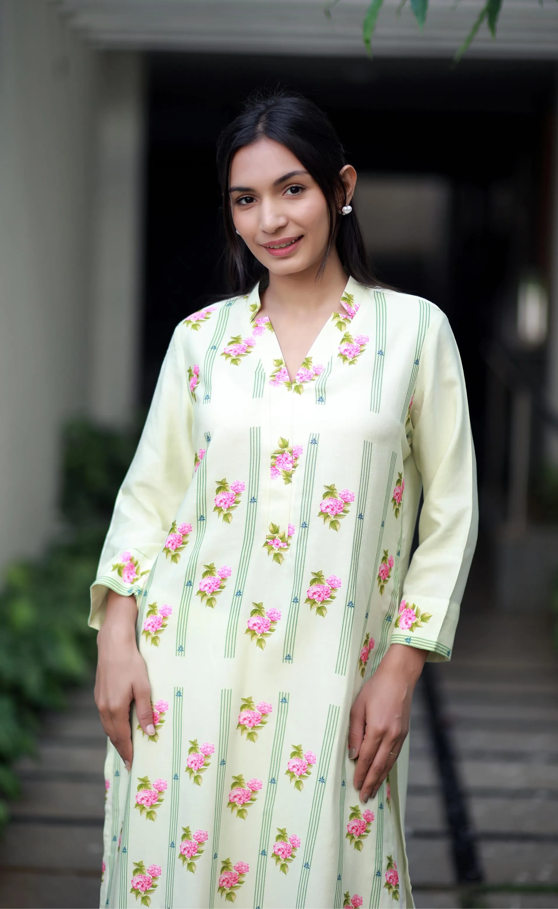Sanguine Willow Cream Staple Silk Kurta/ Dress