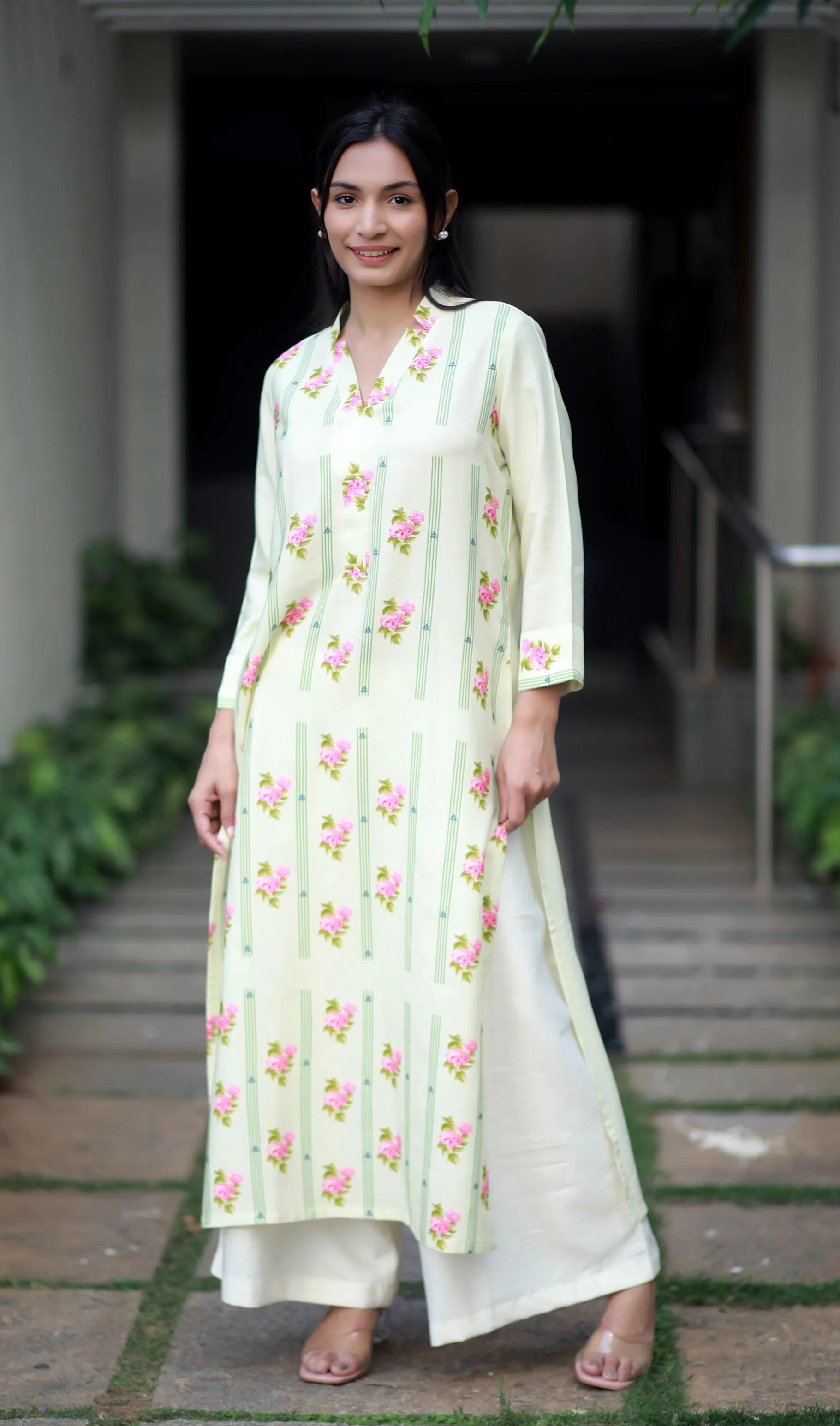 Sanguine Willow Cream Staple Silk Kurta/ Dress