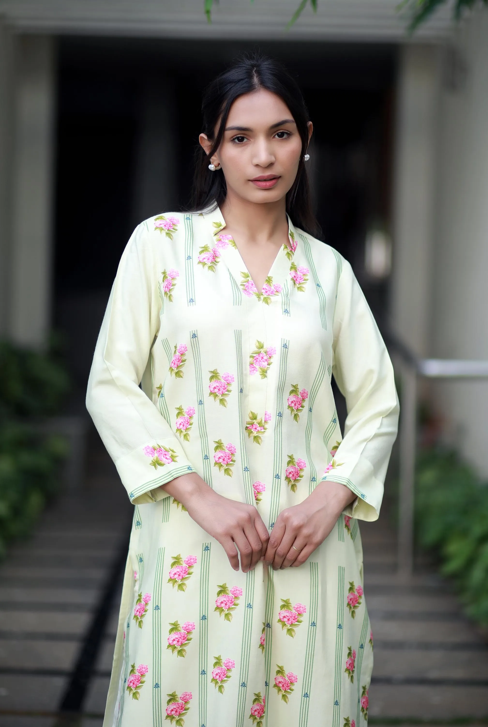 Sanguine Willow Cream Staple Silk Kurta/ Dress