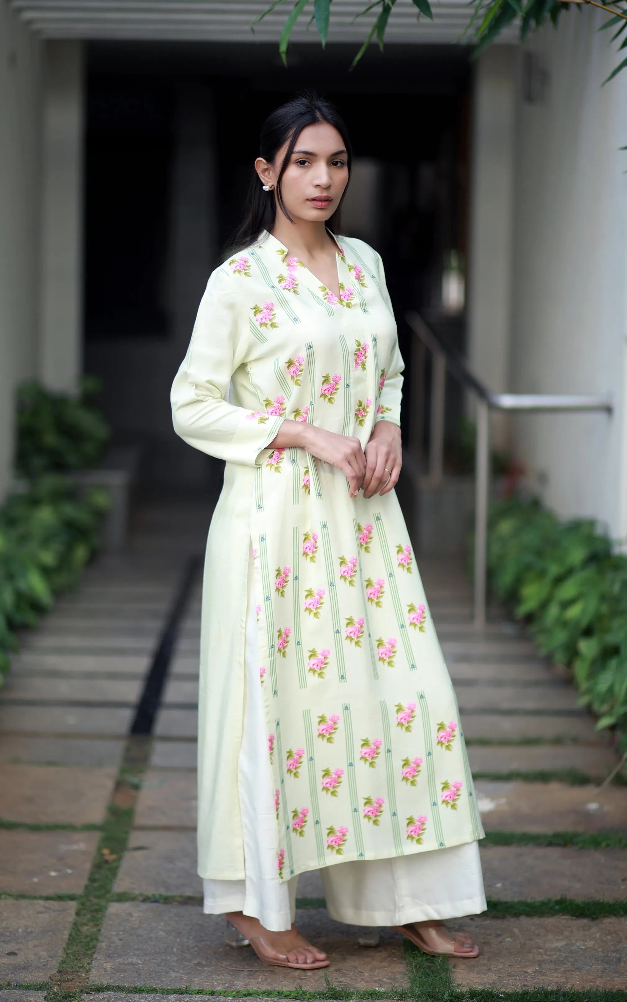 Sanguine Willow Cream Staple Silk Kurta/ Dress