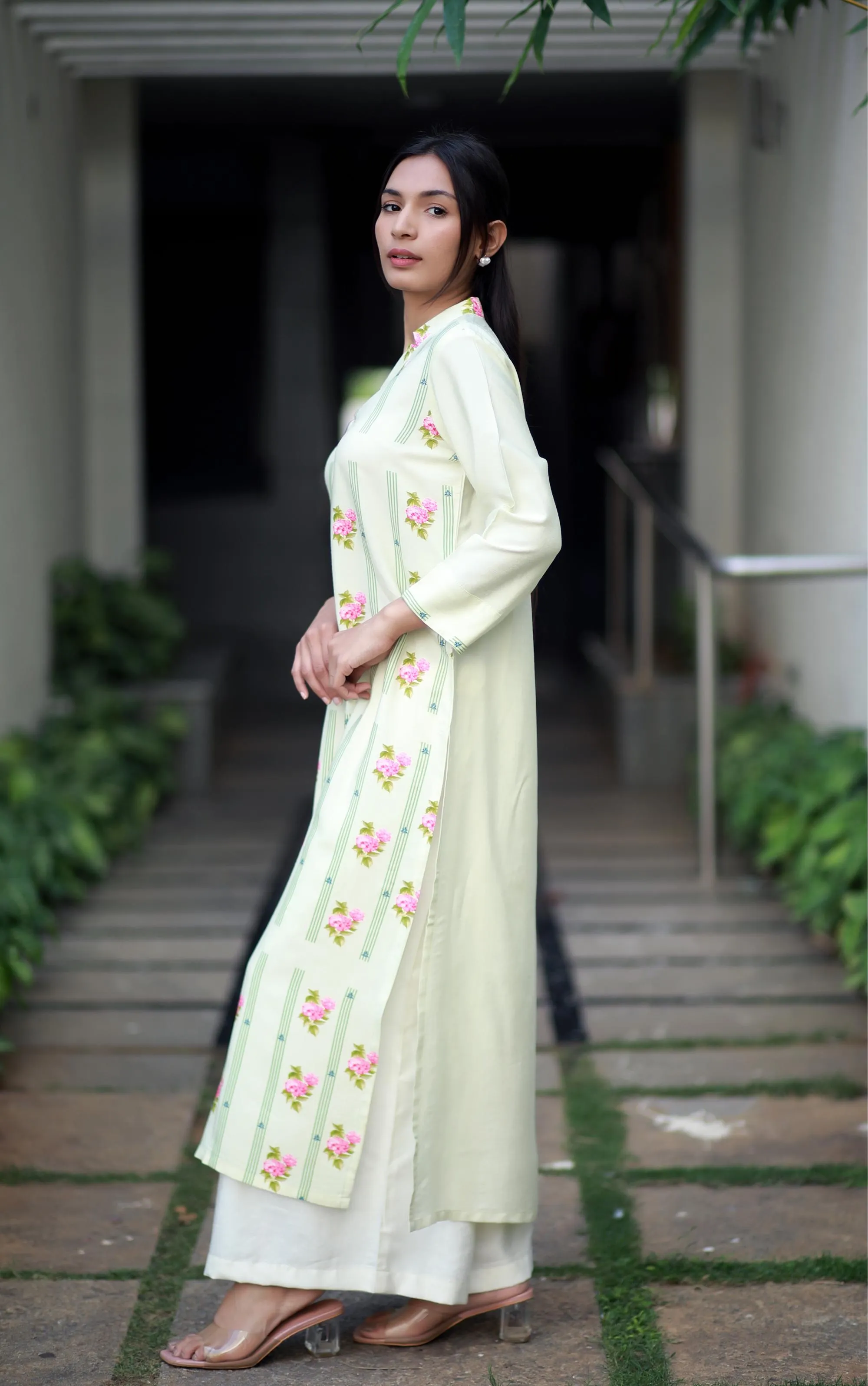 Sanguine Willow Cream Staple Silk Kurta/ Dress