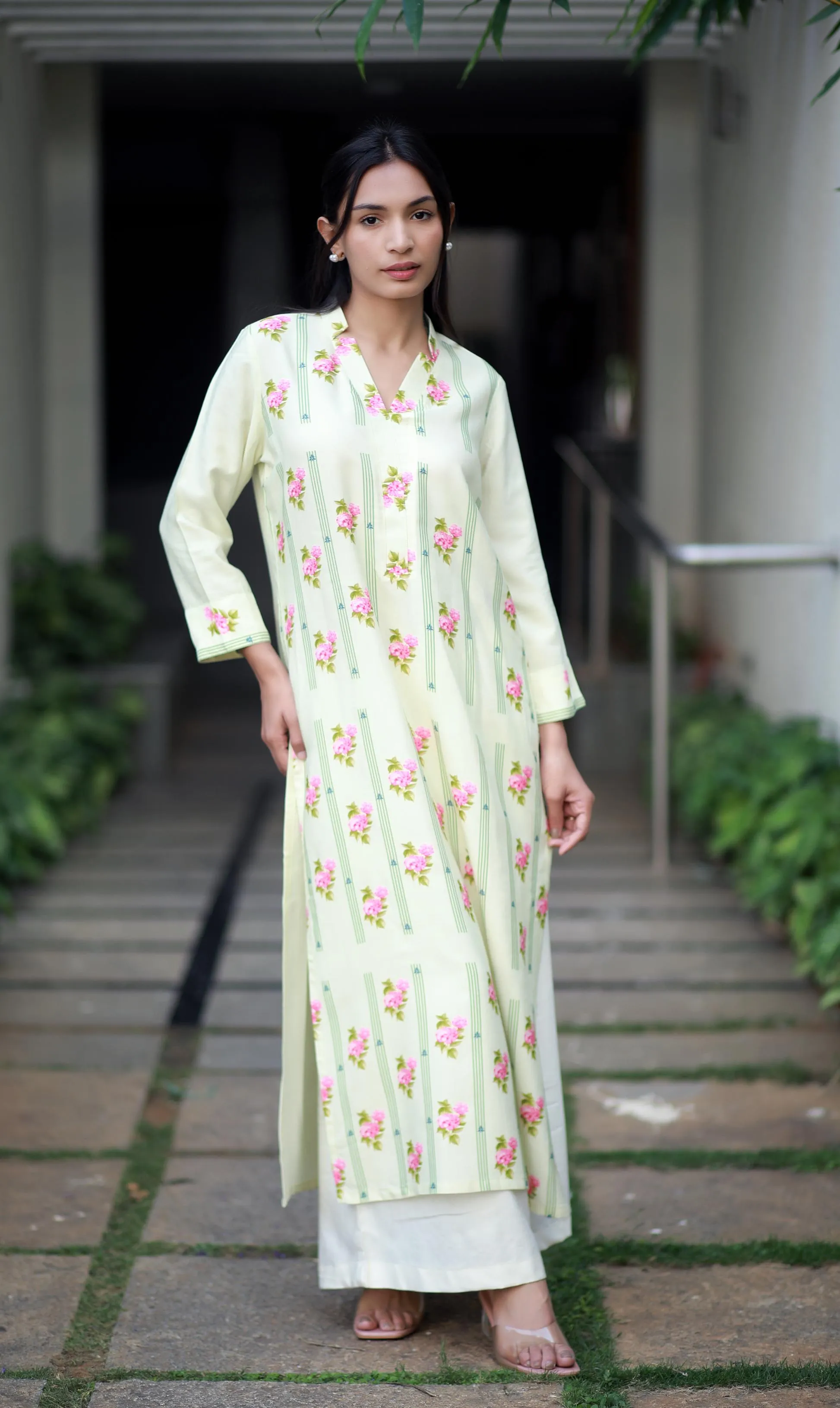 Sanguine Willow Cream Staple Silk Kurta/ Dress