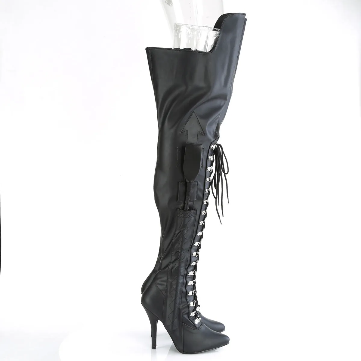 SEDUCE-3082  Black Stretch Faux Leather