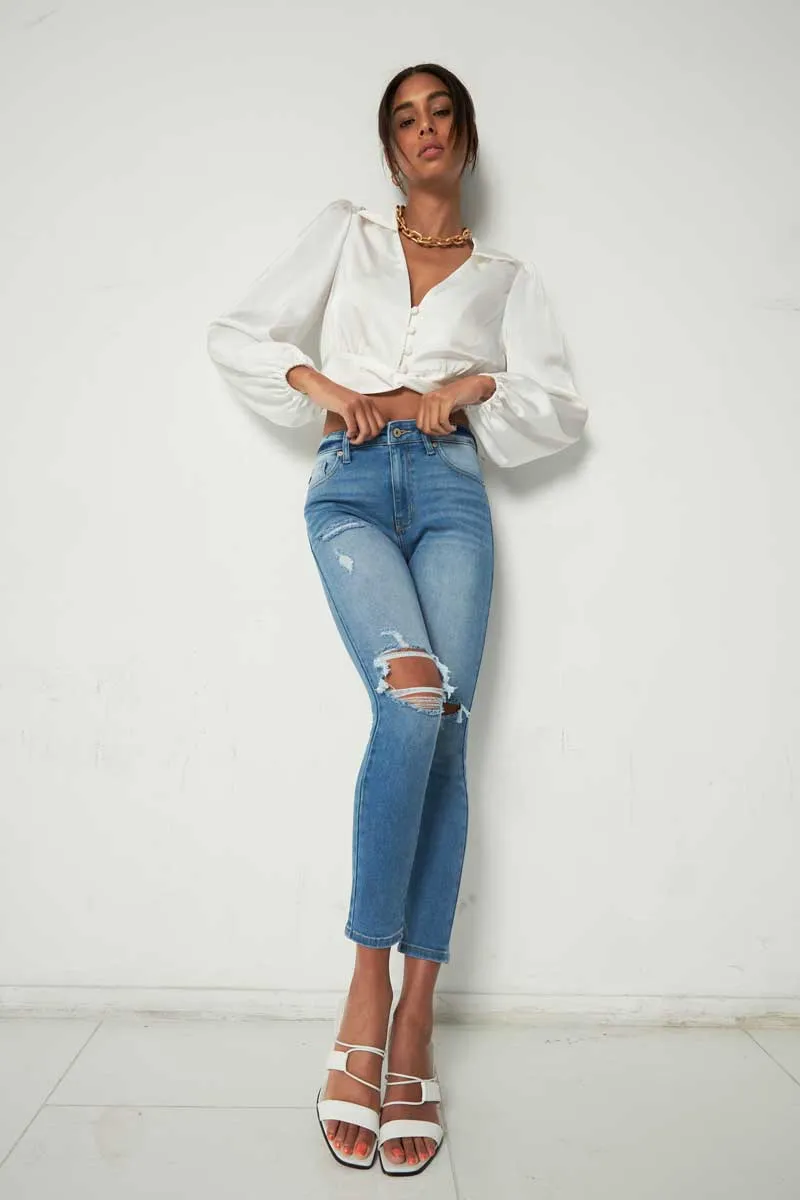 Serena High Rise Ankle Skinny Jeans