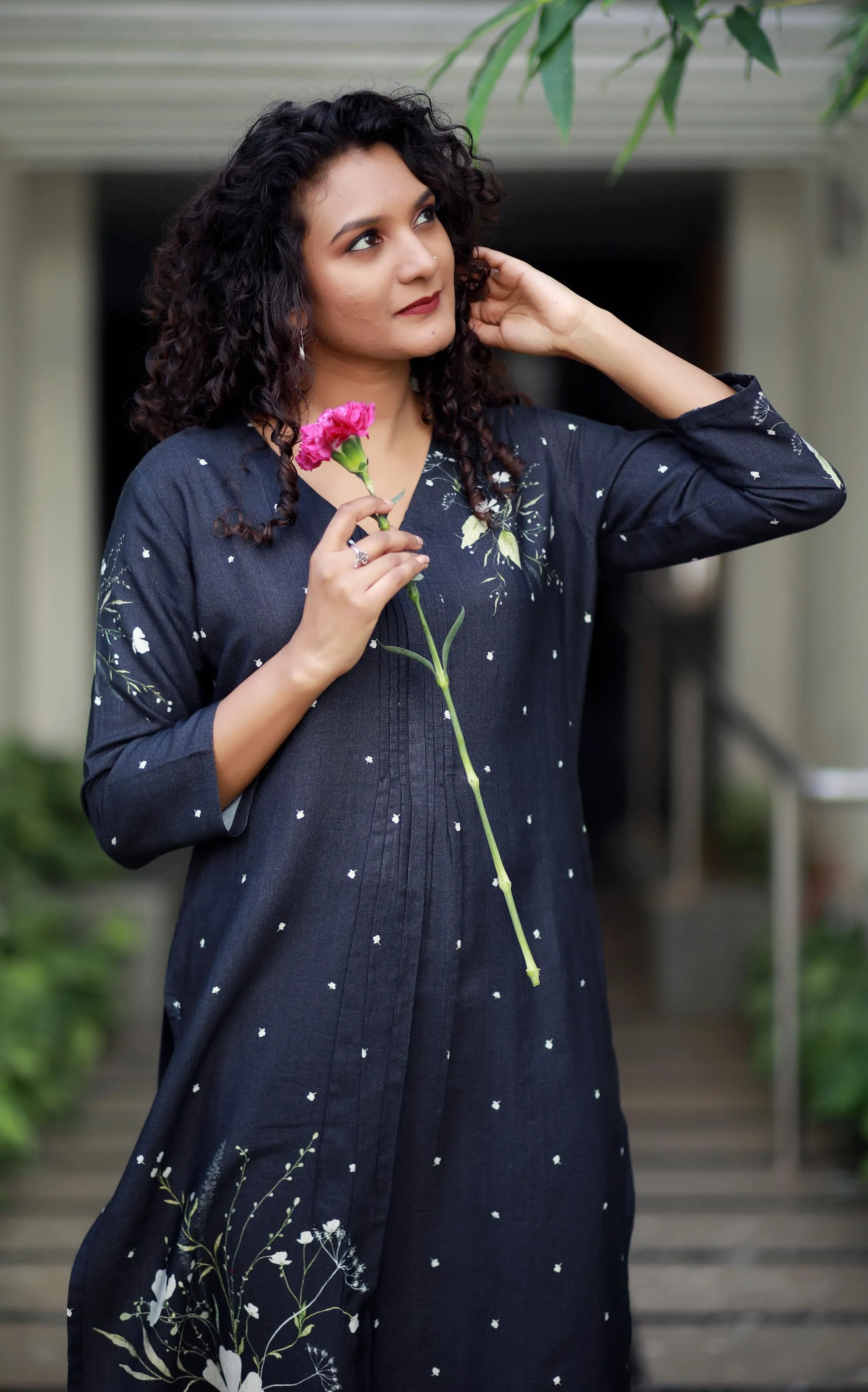 Serenity Persian  Blue Staple Silk Kurta/ Dress