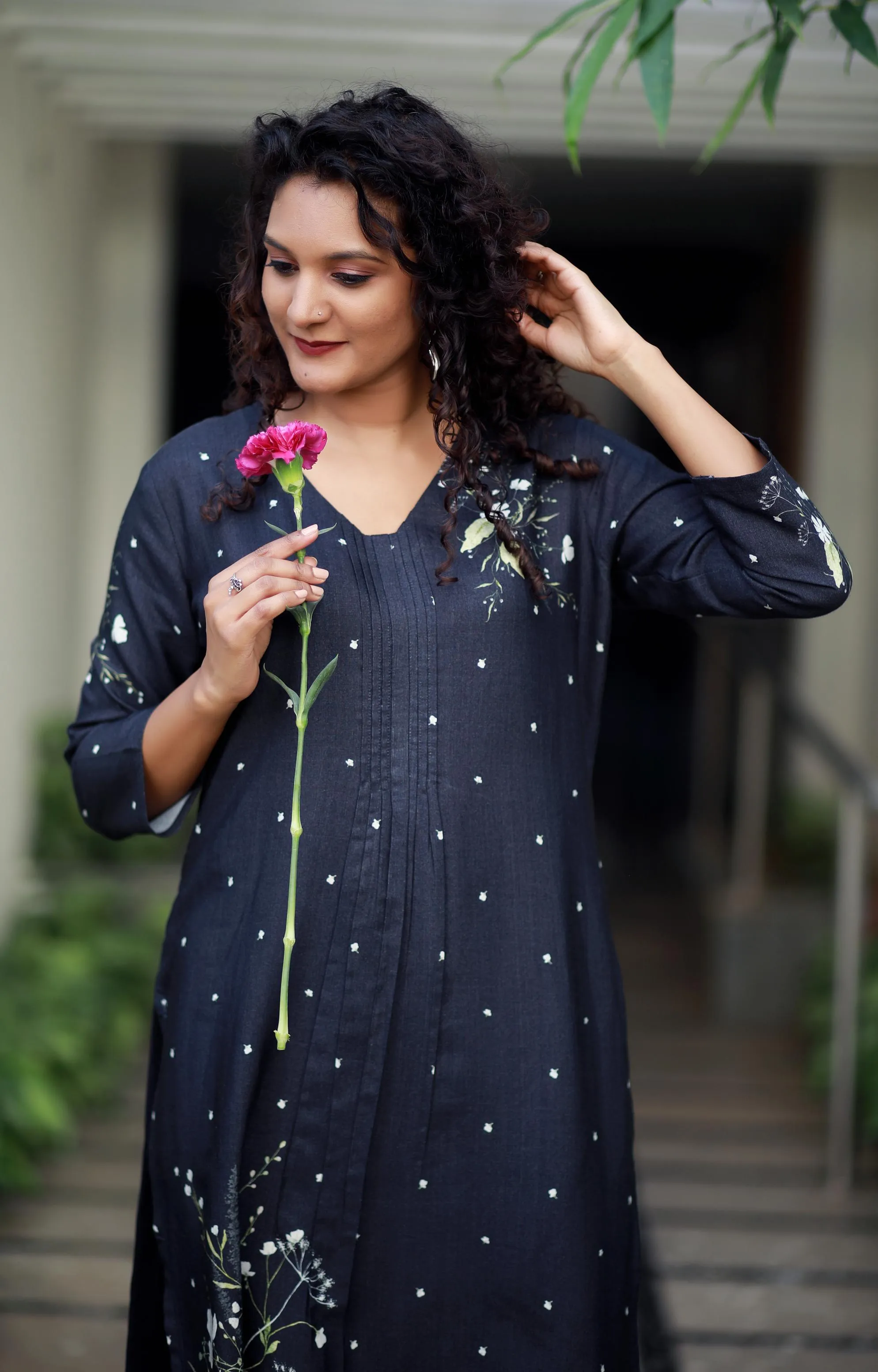 Serenity Persian  Blue Staple Silk Kurta/ Dress
