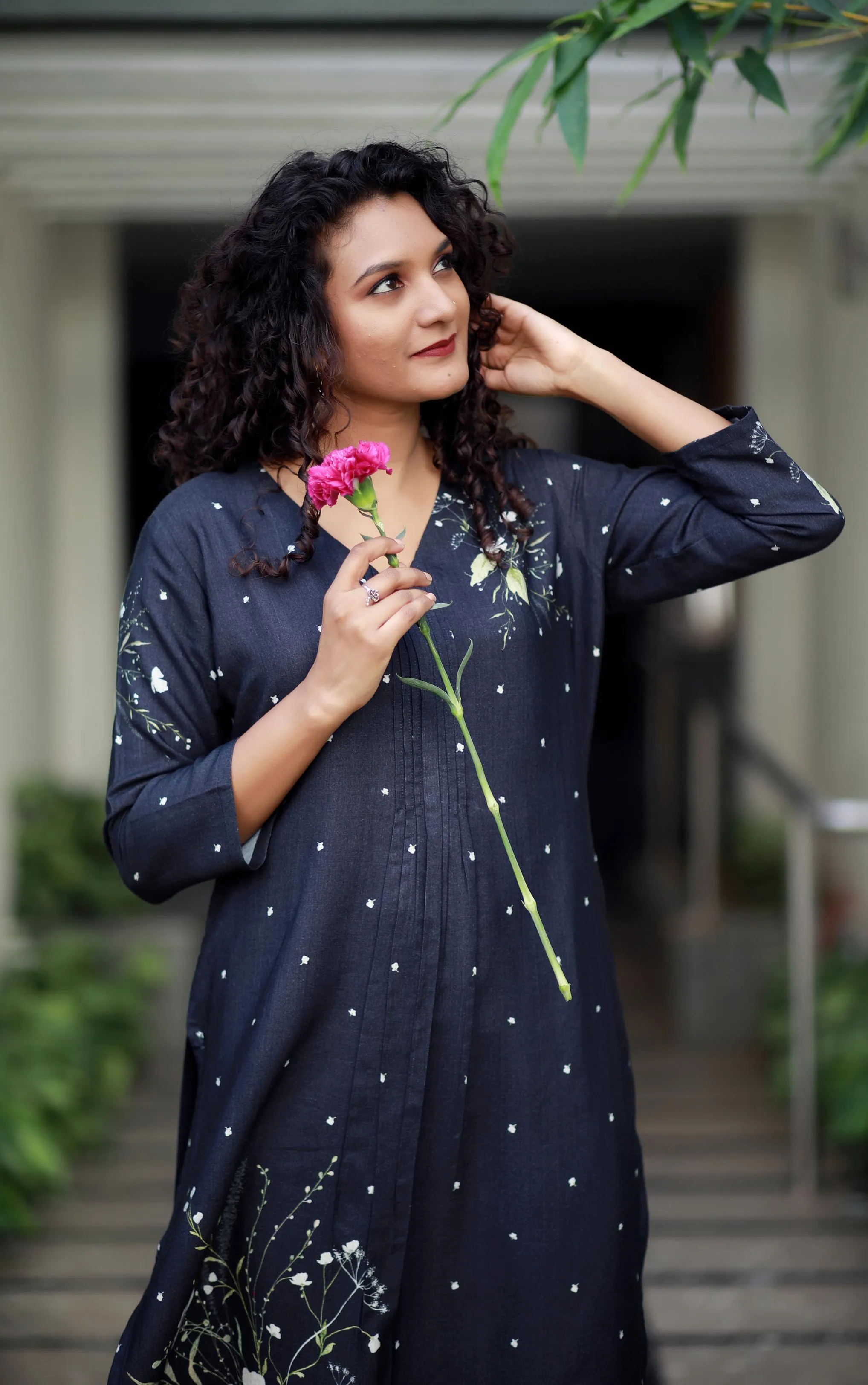 Serenity Persian  Blue Staple Silk Kurta/ Dress