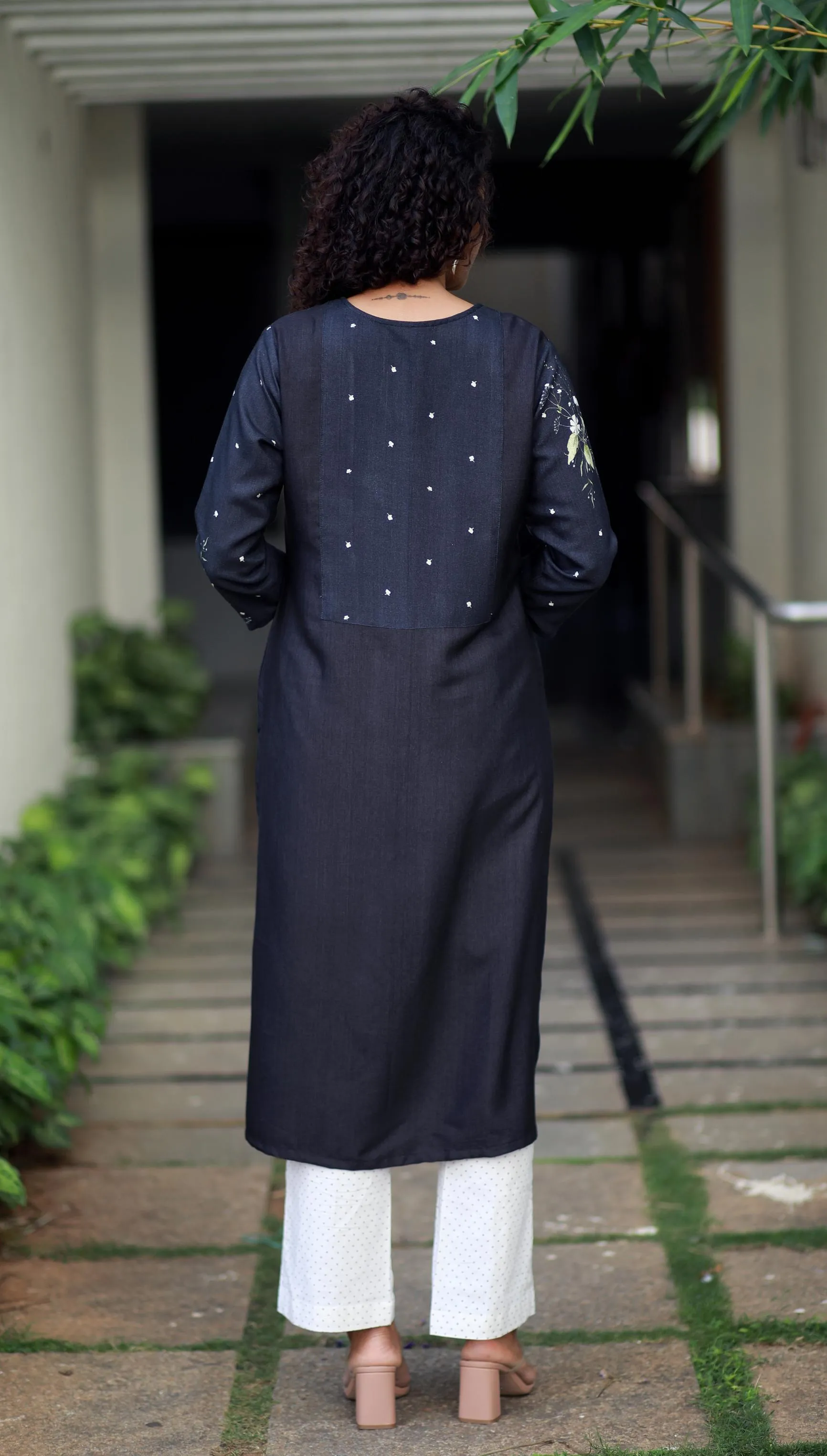Serenity Persian  Blue Staple Silk Kurta/ Dress