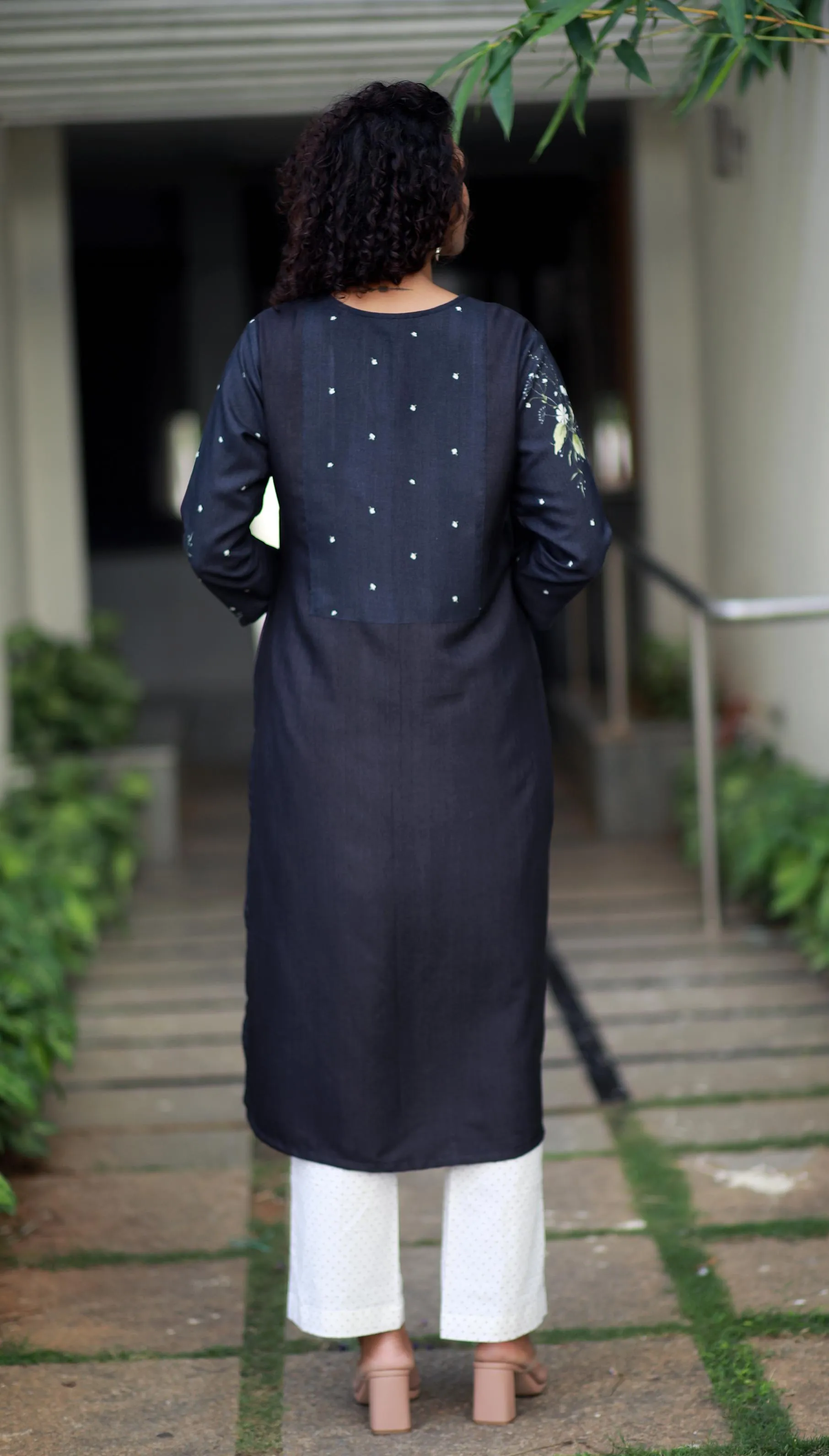 Serenity Persian  Blue Staple Silk Kurta/ Dress