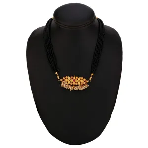 Short Mangalsutra Designs Gold Plated Latest Antique Designer Pendant Thushi Kolhapuri Mangalsutra