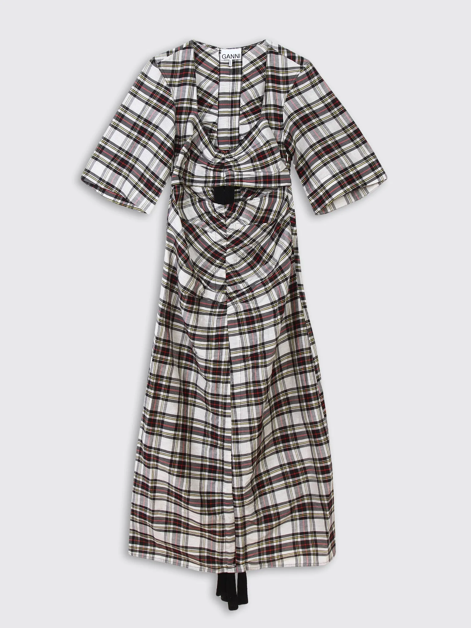 Silk Check Cut Out Dress