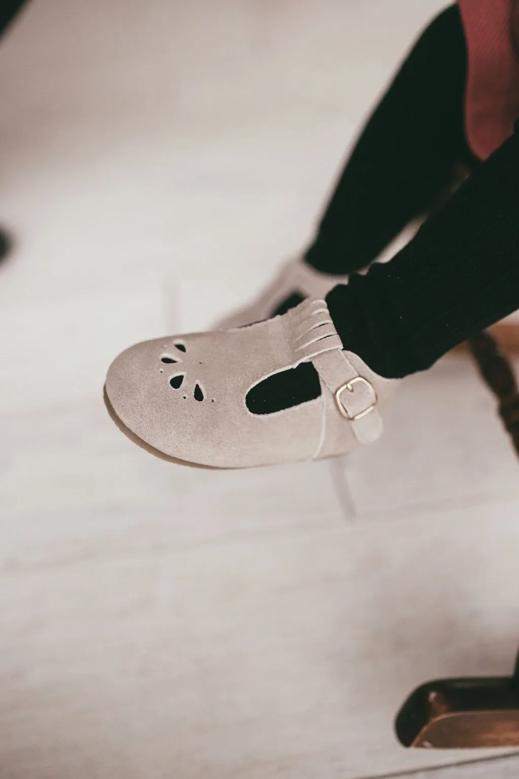 Slate Suede - Daisy T-Bar - US Size 5-8 - Hard Sole