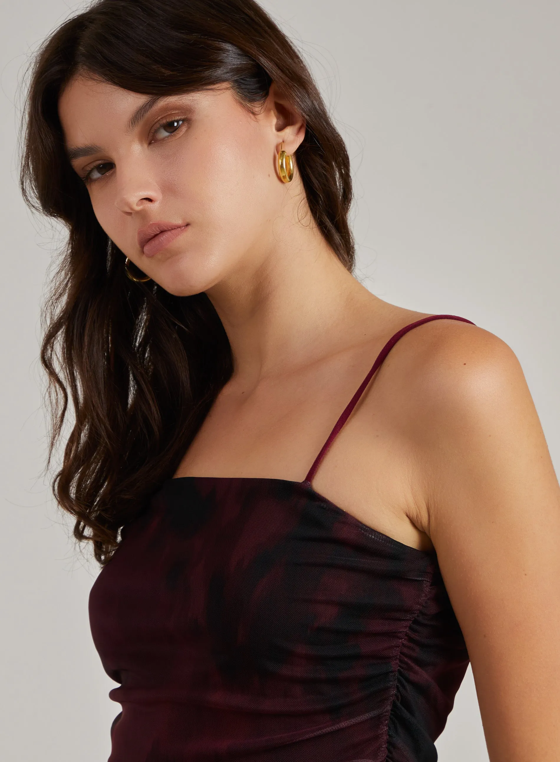 Smudge Print Strappy Dress