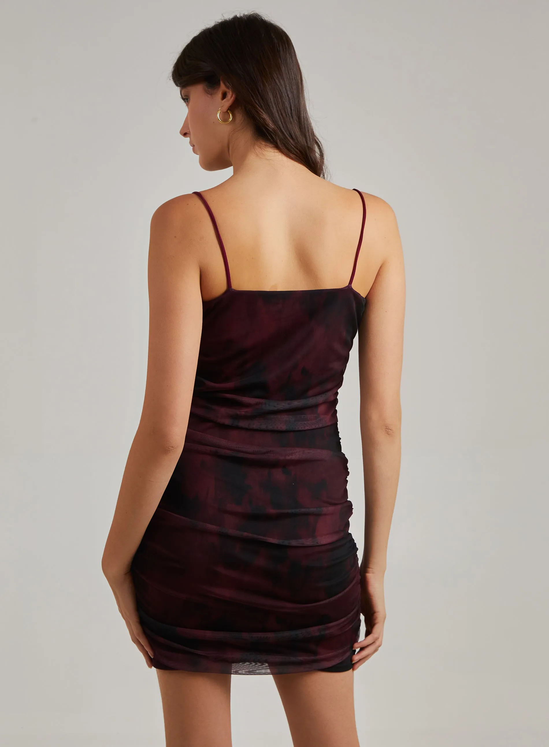 Smudge Print Strappy Dress