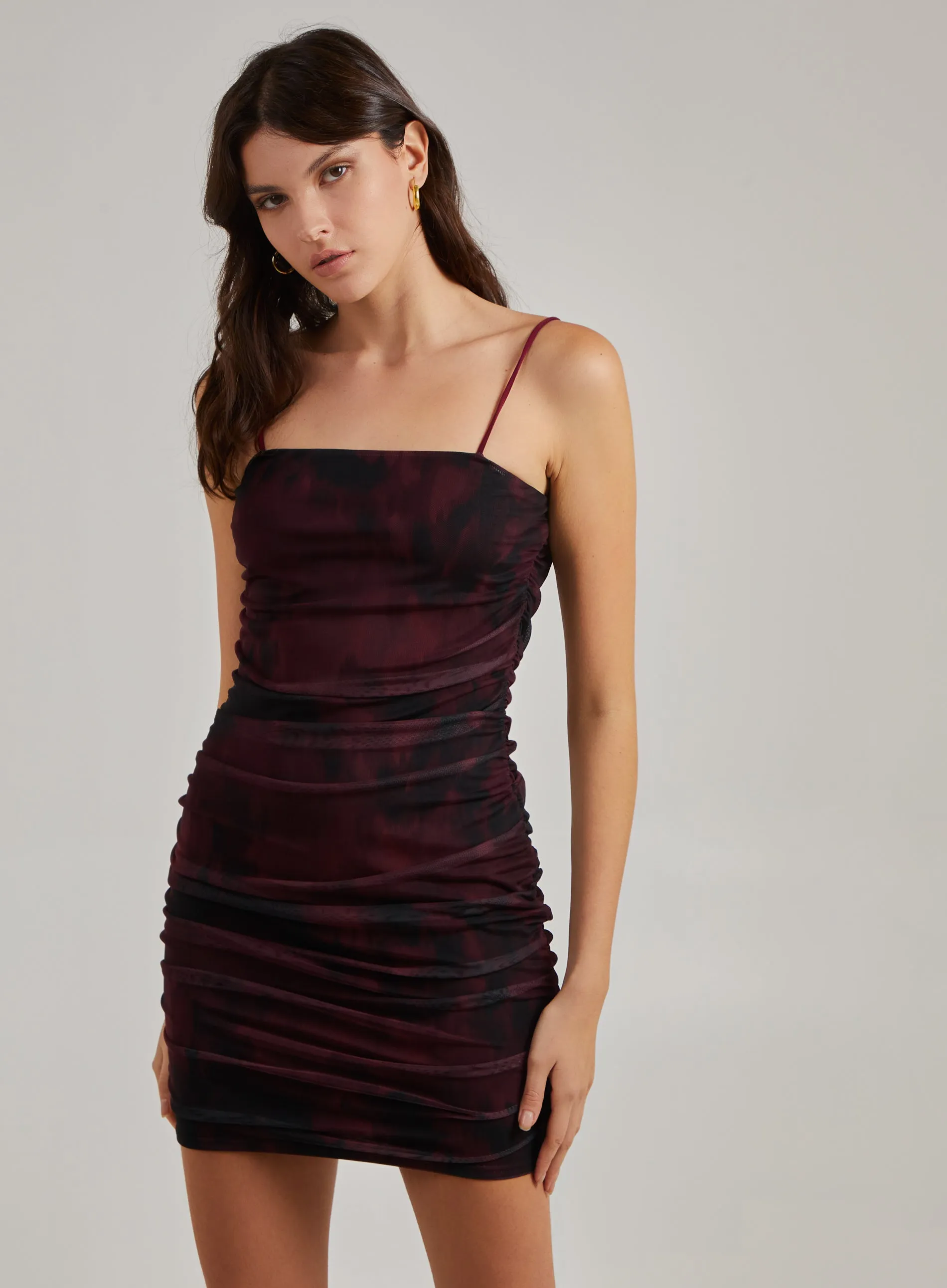 Smudge Print Strappy Dress