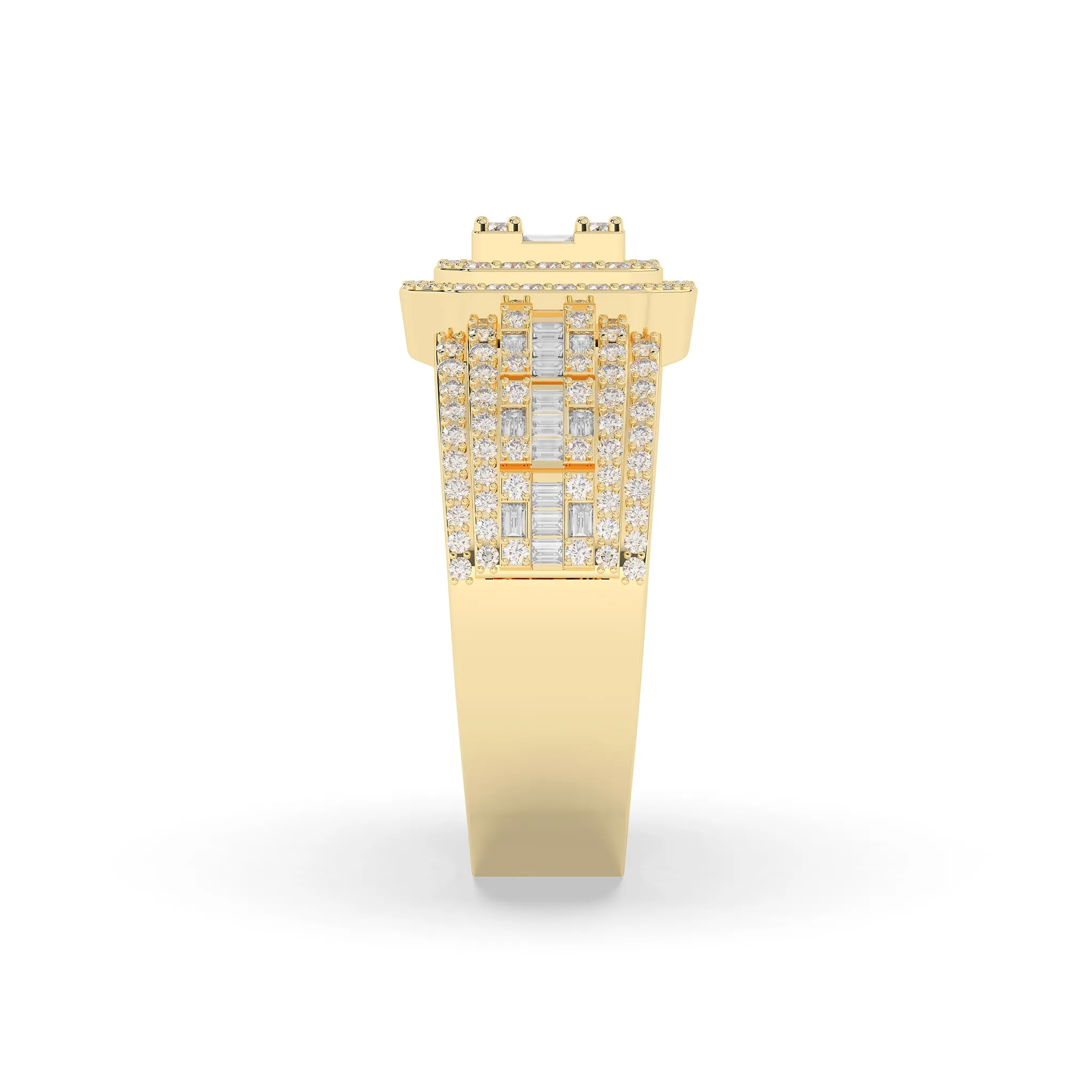 Square Shaped Band with Baguette