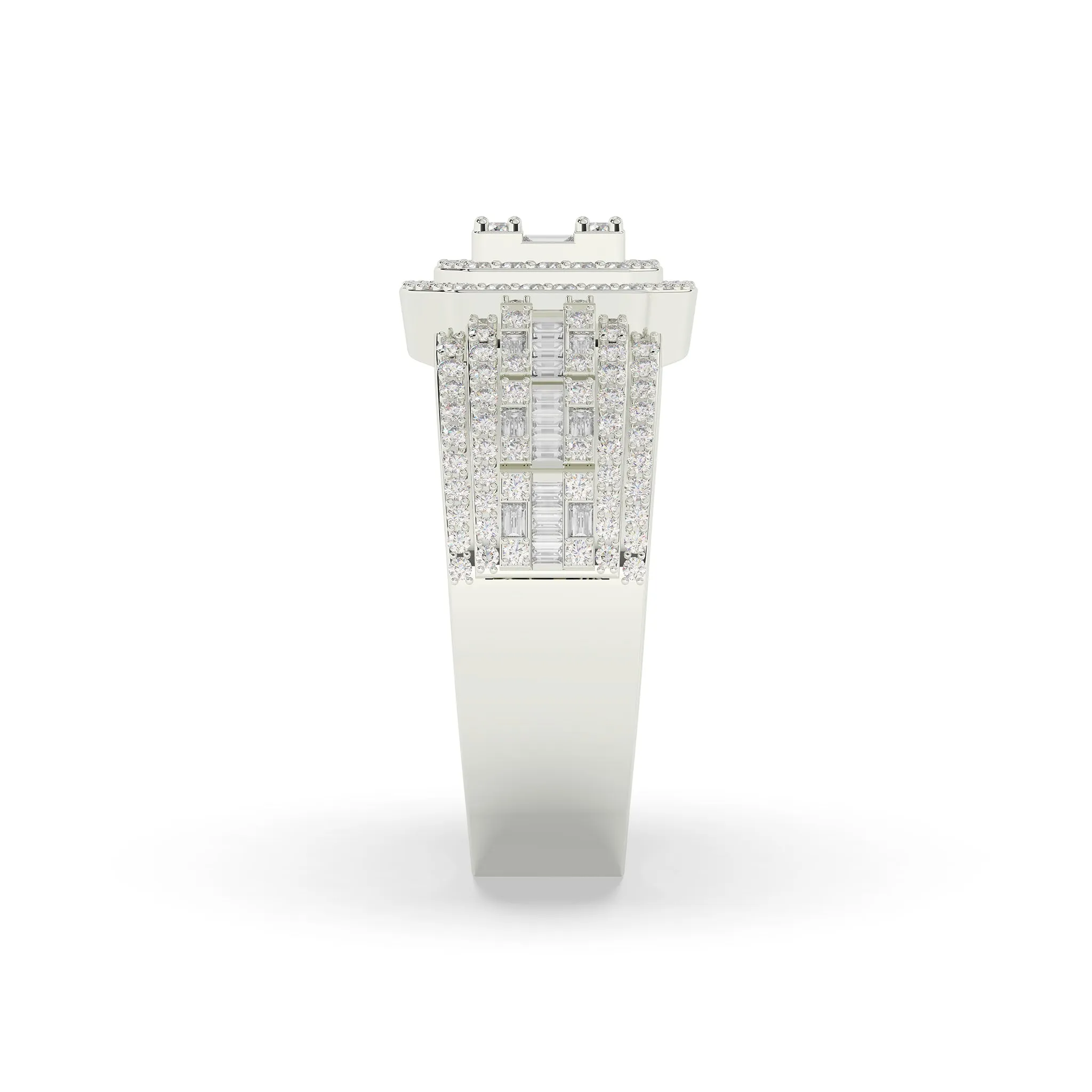 Square Shaped Band with Baguette