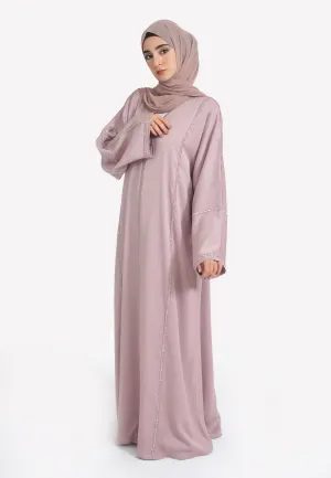 Stardust Pink Closed Embellished Abaya