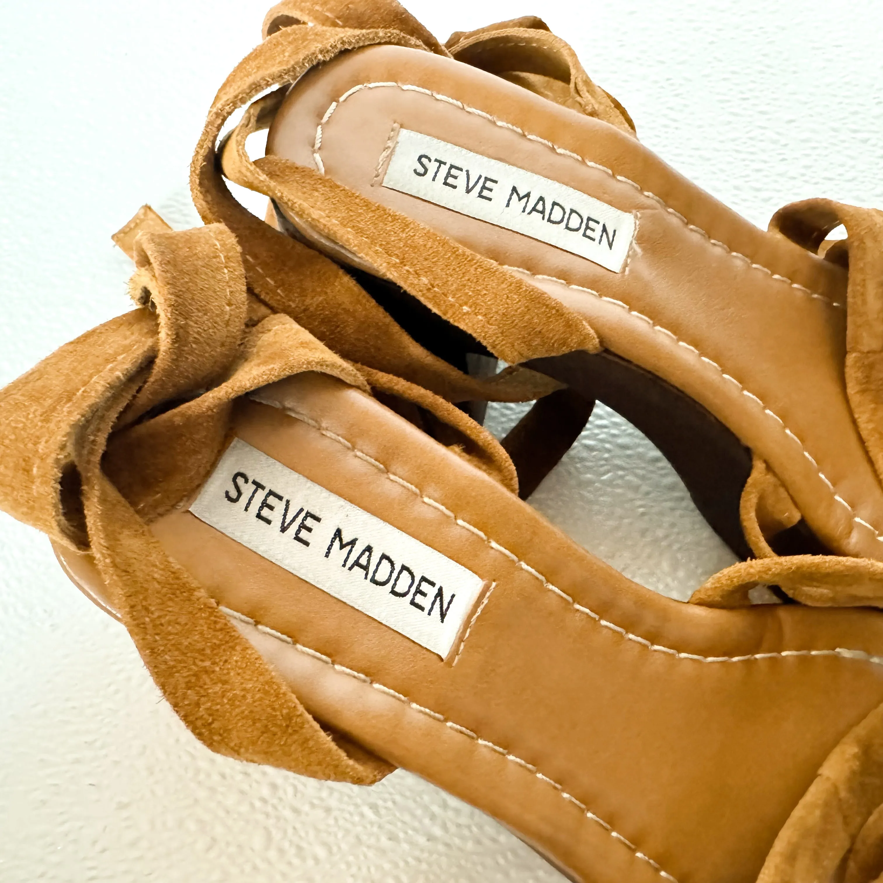 Steve Madden Suede Lace Up Platform Sandals