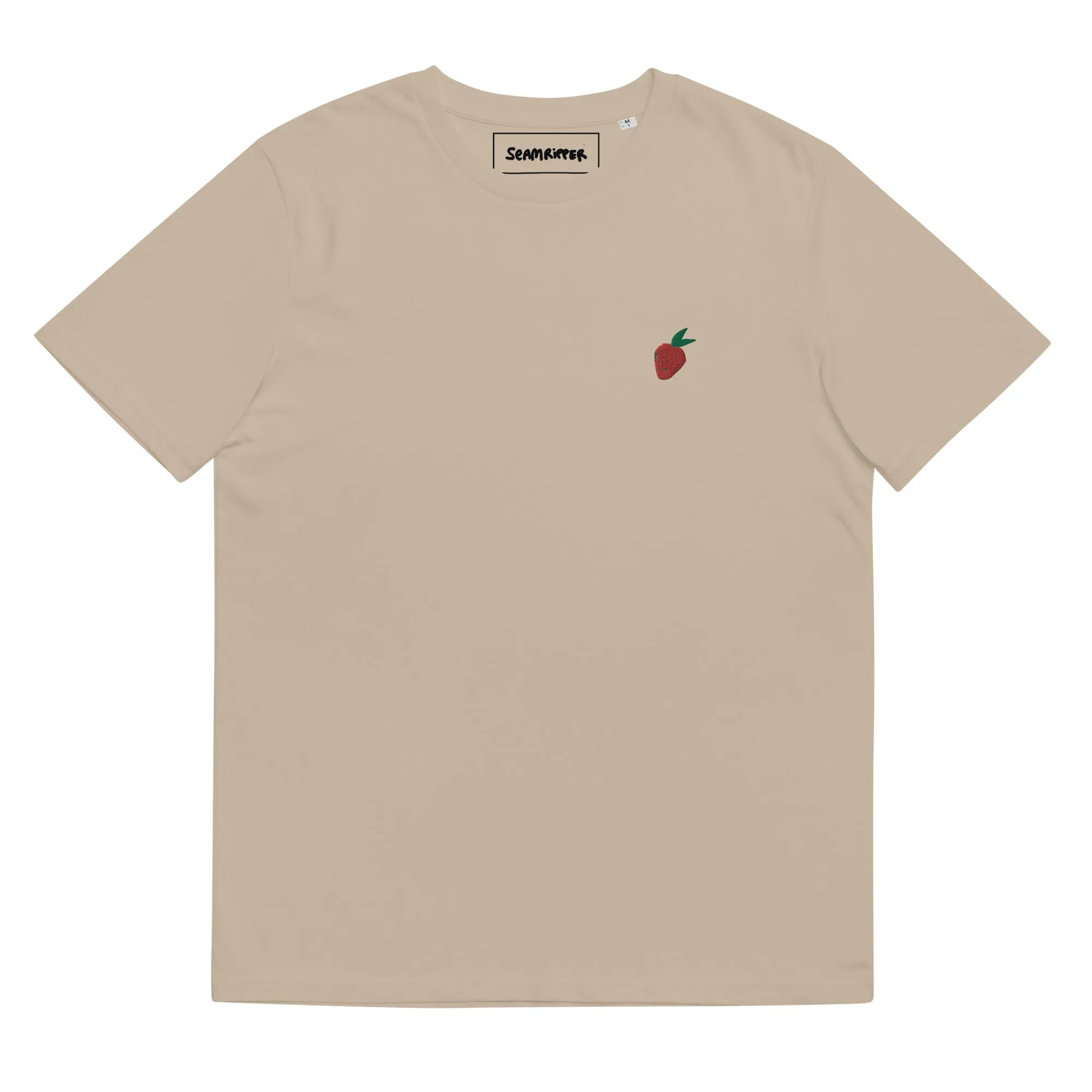 Strawberry Embroidered Unisex Organic Cotton T-shirt
