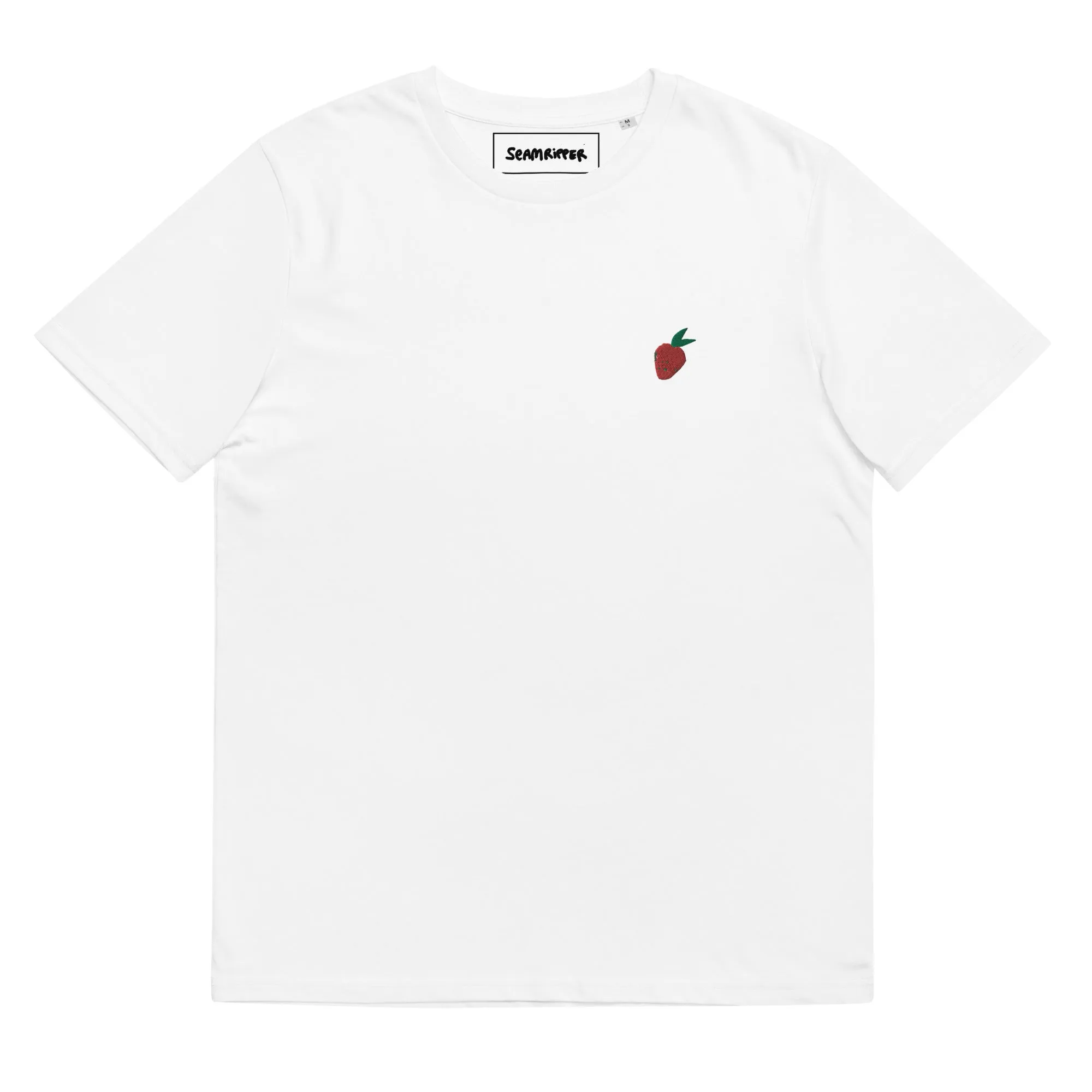 Strawberry Embroidered Unisex Organic Cotton T-shirt