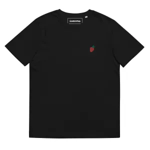 Strawberry Embroidered Unisex Organic Cotton T-shirt