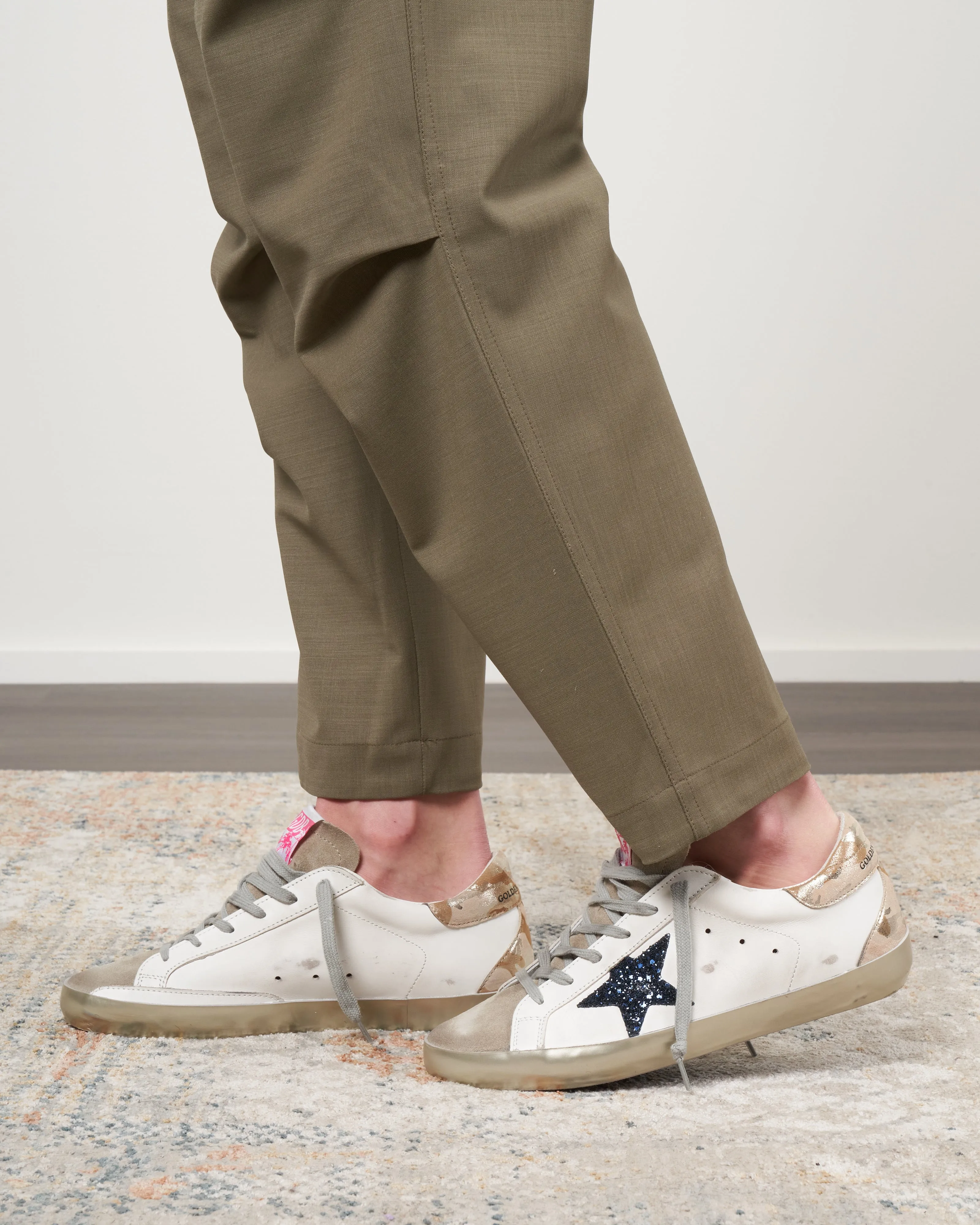 super-star leather upper suede toe glitter star laminated camouflage print leather heel and spur - white/taupe/night blue/camel camouflage 81519