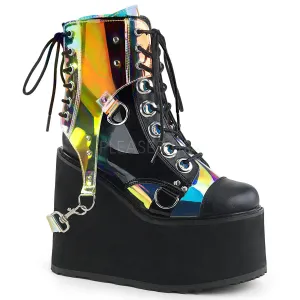 SWING-115  Black Vegan Leather-Patent-Magic Mirror TPU