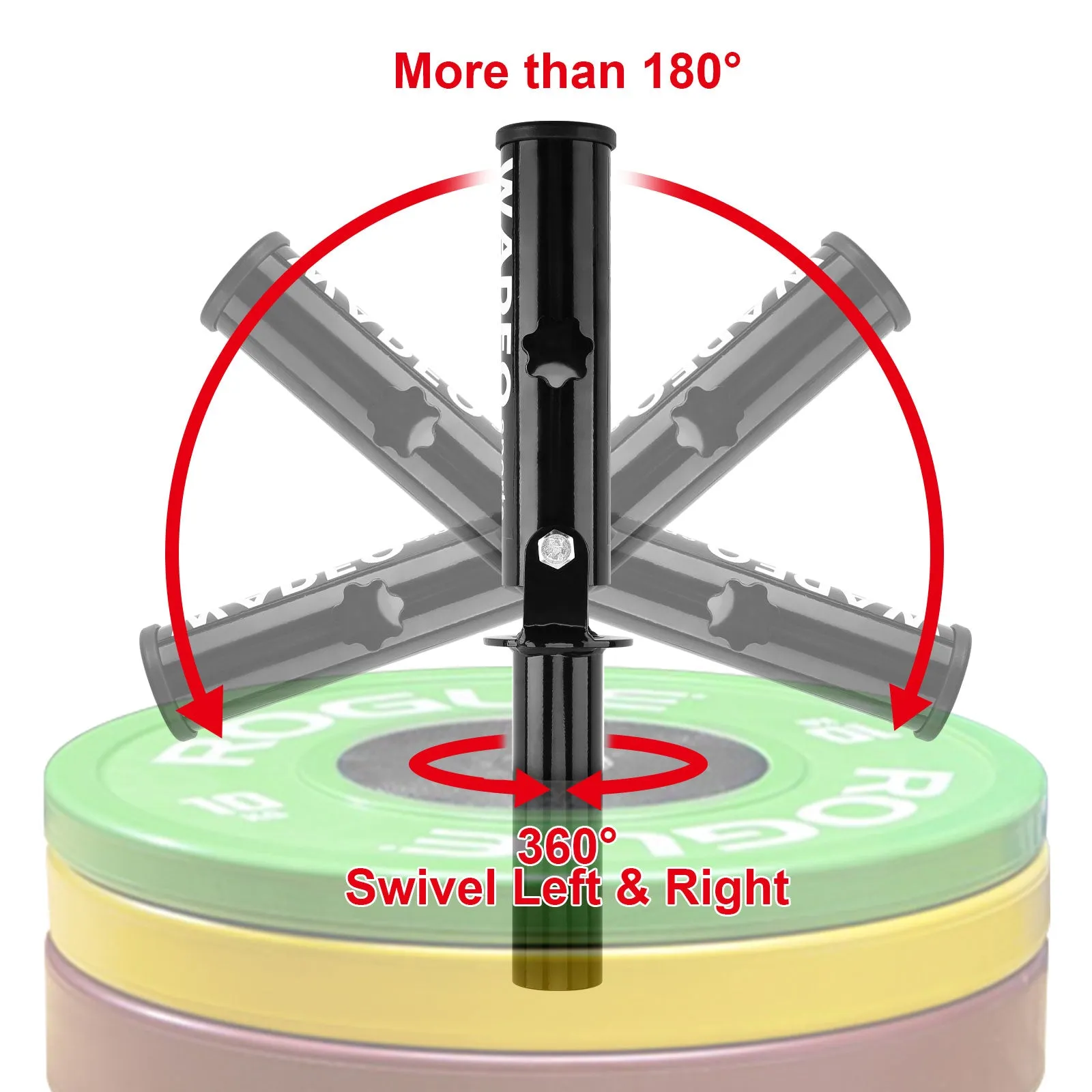 T Bar Row Attachments with 360° Swivel, Fits 2'' Olympic Bars